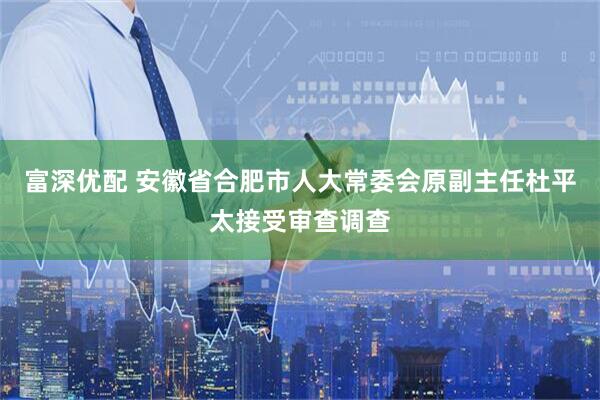 富深优配 安徽省合肥市人大常委会原副主任杜平太接受审查调查