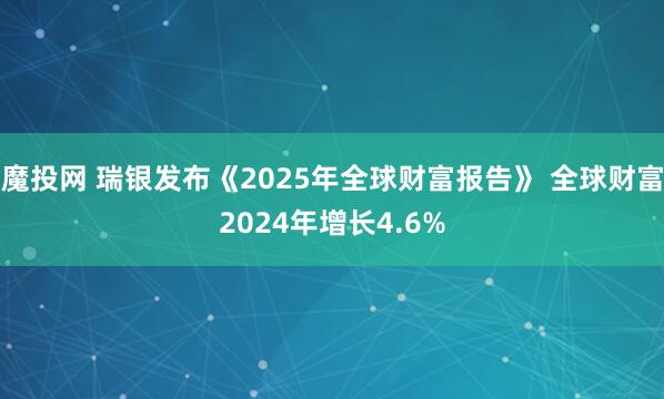 魔投网 瑞银发布《2025年全球财富报告》 全球财富2024年增长4.6%