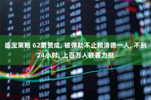 盛宝策略 62票赞成, 被弹劾不止赖清德一人, 不到24小时, 上百万人联署力挺